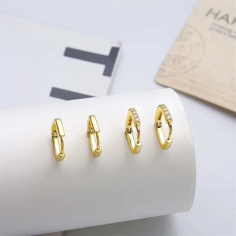 1 Set New Fashion Metal Circle Drop Small Earrings For Women Trend Pendant Piercing Earrings Set Jewelry Gifts