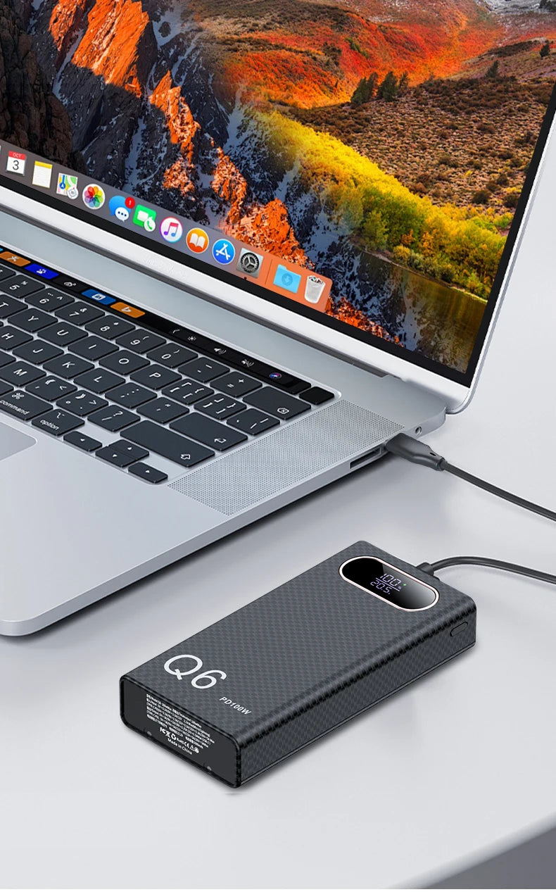 PD100W Fast Charging Power Bank DIY Kit 20V 5A 6x 21700 Battery Pack Portable Customizable No Soldering Easy to Assemble