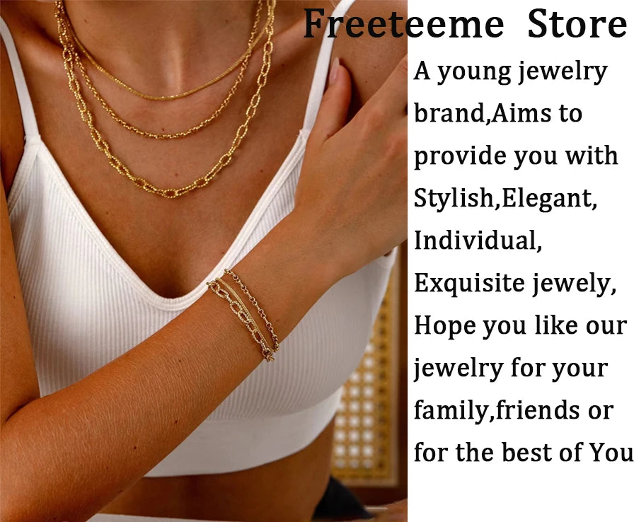 Freeteeme Various Style Necklace Earrings Set for Women Stainless Steel Bow Zircon Pendant Ear Studs Jewelry Set Birthday Gifts
